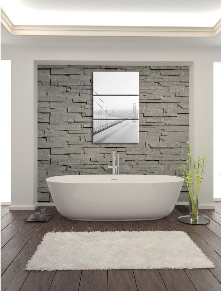 Pixxprint Golden Gate Bridge San Francisco / 3-Teilig/Gesamtmass 120cm Leinwandbild bespannt auf Hol