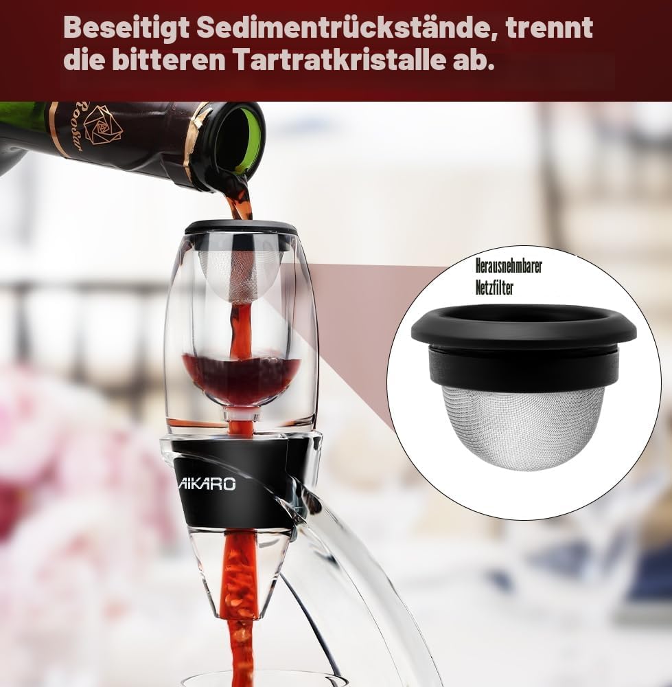 AIKARO Weinbelüfter, Rotwein Dekanter Wein Dekantierer (Belüfter-Set), Belüfter-Set