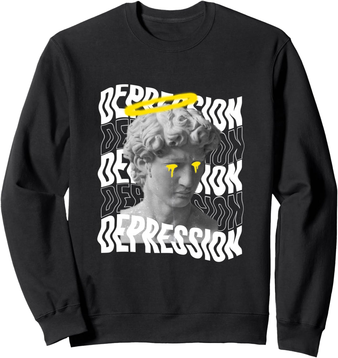 Depression Greek Sculpture - Sad Aesthetic Edgy Streetwear Sweatshirt