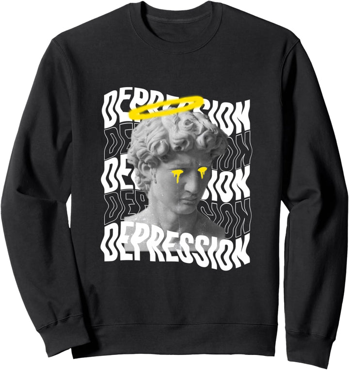 Depression Greek Sculpture - Sad Aesthetic Edgy Streetwear Sweatshirt