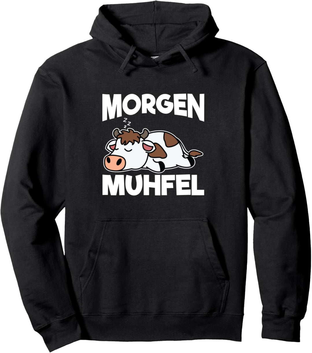 Morgen Muhfel Kuh Morgenmuffel Bauer Müde Kühe Langschläfer Pullover Hoodie