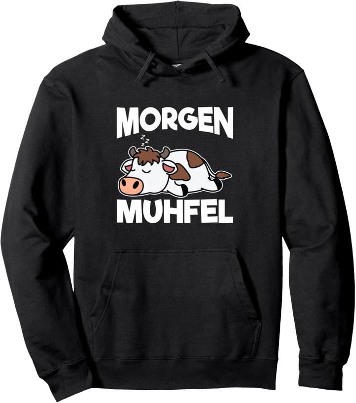 Morgen Muhfel Kuh Morgenmuffel Bauer Müde Kühe Langschläfer Pullover Hoodie