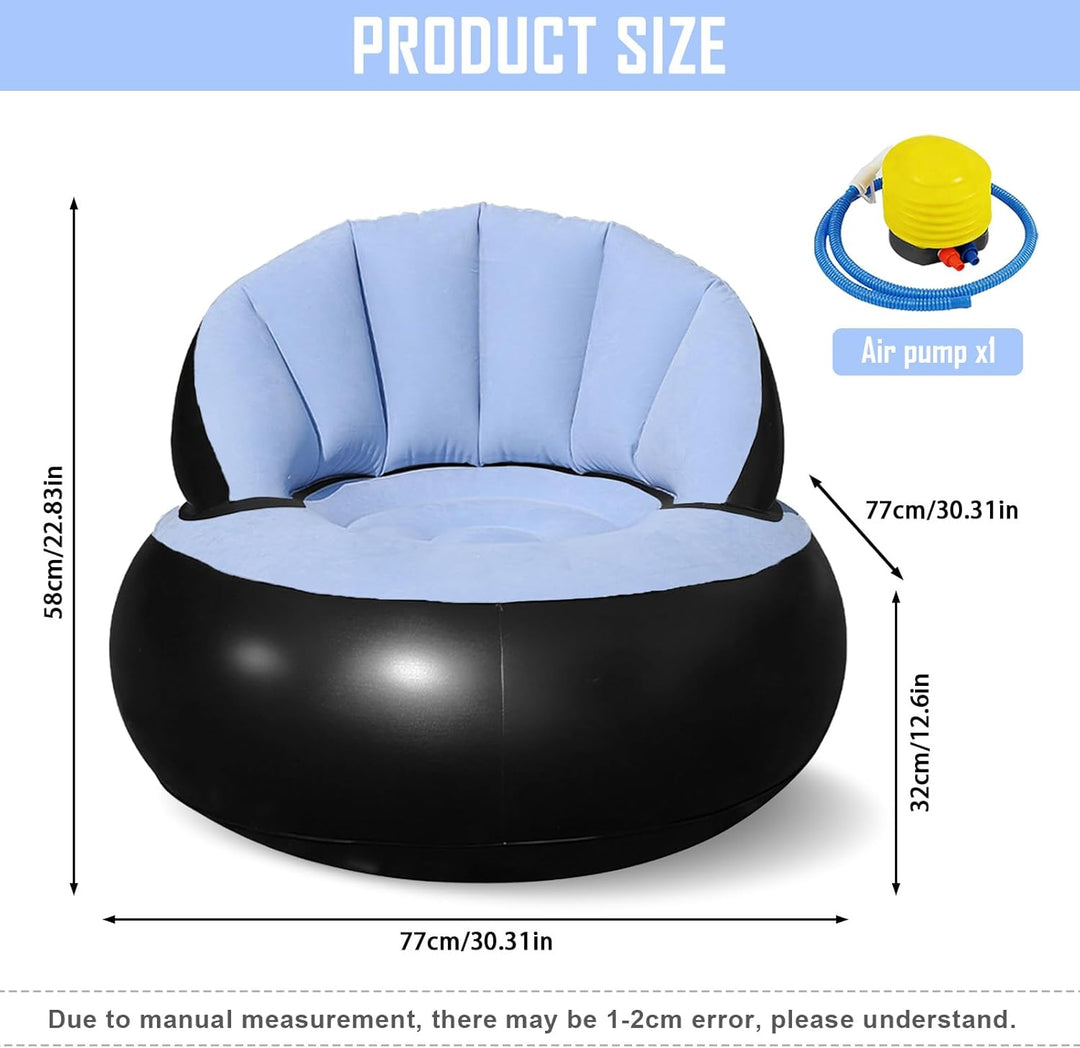 Aufblasbares Sofa, Wasserdichtes Aufblasbarer Sessel, Luftsofa mit Fusspumpe, Aufblasbare Couch mit