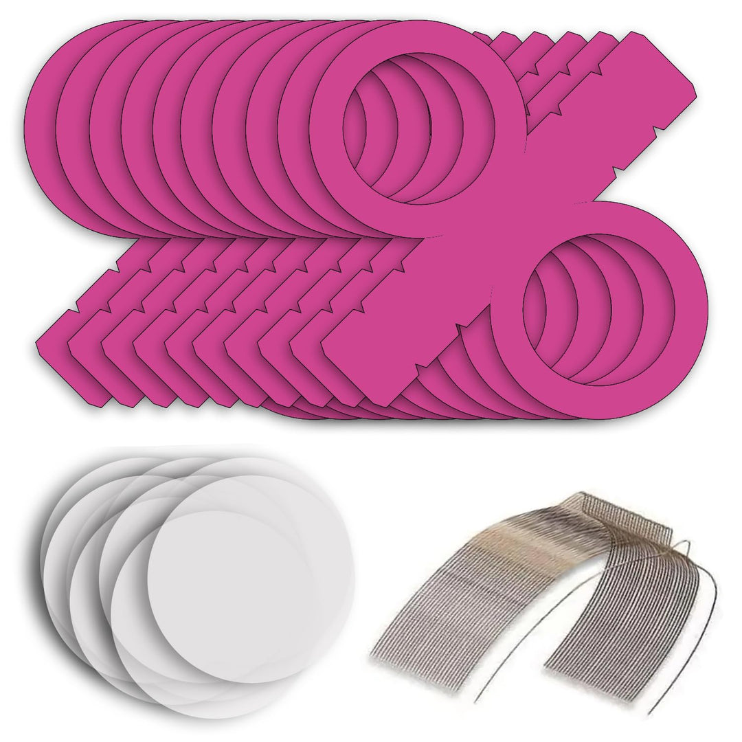 Laternen Bastelset für Pinke Laternen, 10 Pinke Rohlinge, 20 runde Transparentpapierzuschnitte, 10 L