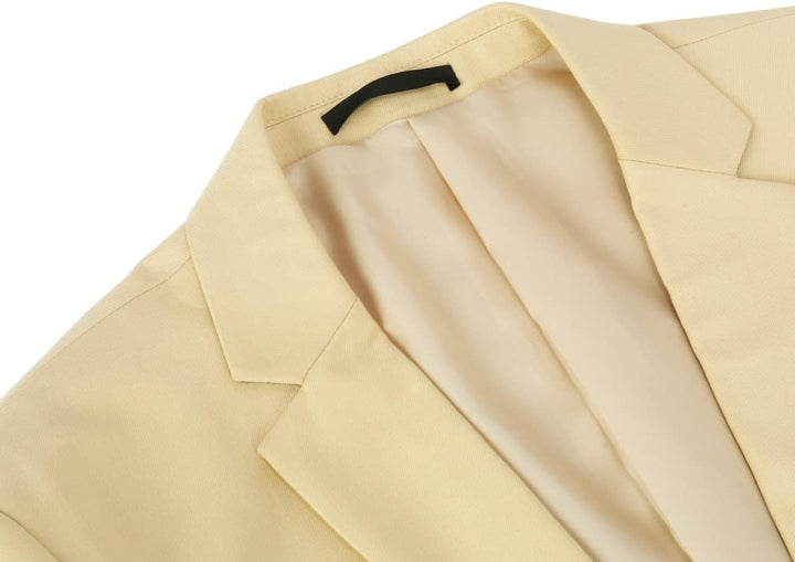 Allthemen Sakko Herren Slim Fit Anzugjacke EIN Knopf Sakko für Business S Beige, S Beige