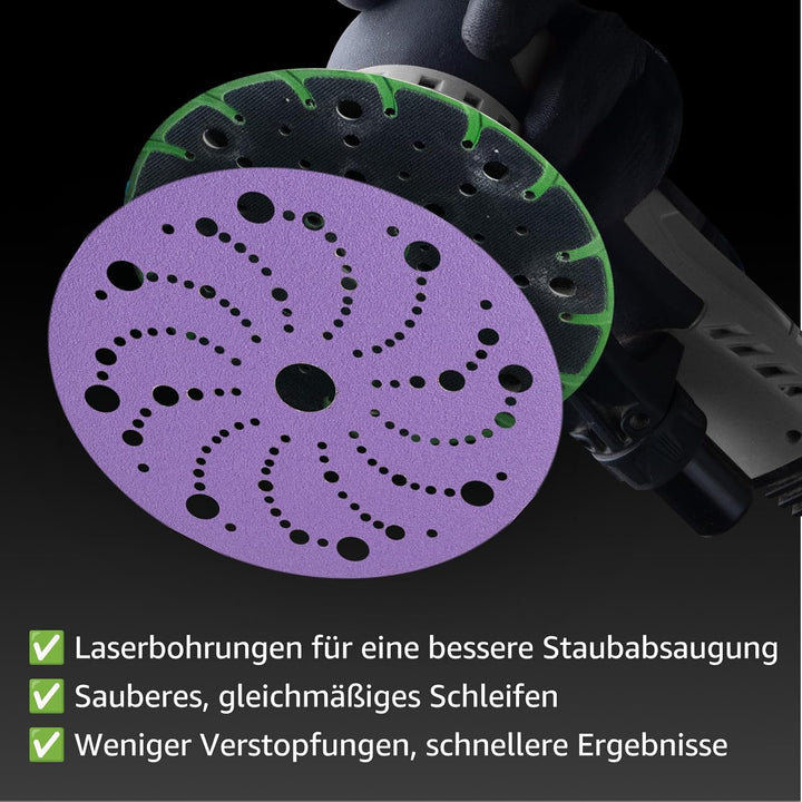 Poröses Schleifscheiben 150mm Klett 80 Körnung Schleifpapier Blau Keramik Schleifscheiben 50 Stück E