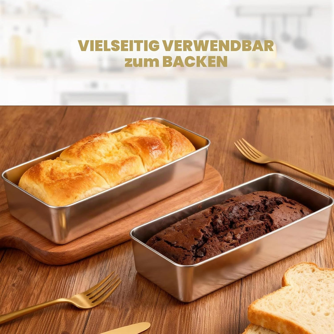 VINATO 2 Stücke Backblech,Edelstahl Backblech Klein Ofenblech,Rechteckig Edelstahlbackbleche für Las