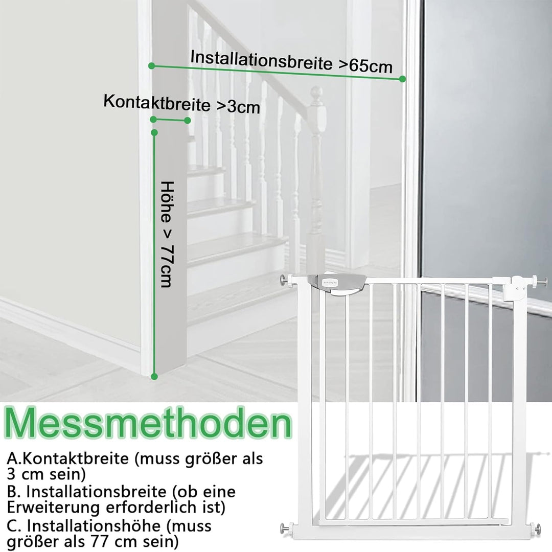 Treppenschutzgitter Türschutzgitter Kinder Ohne Bohren, Doppelschloss Schutzgitter Klemmgitter für K