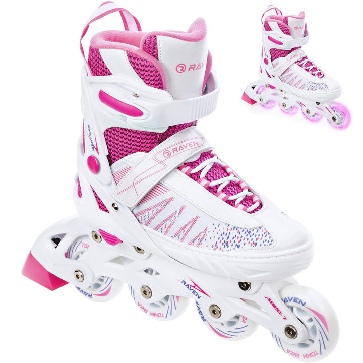 Raven Inline Skates Inliner Grace LED Leucht-Räder verstellbar 35-39 (23-25,5cm), 35-39 (23-25,5cm)