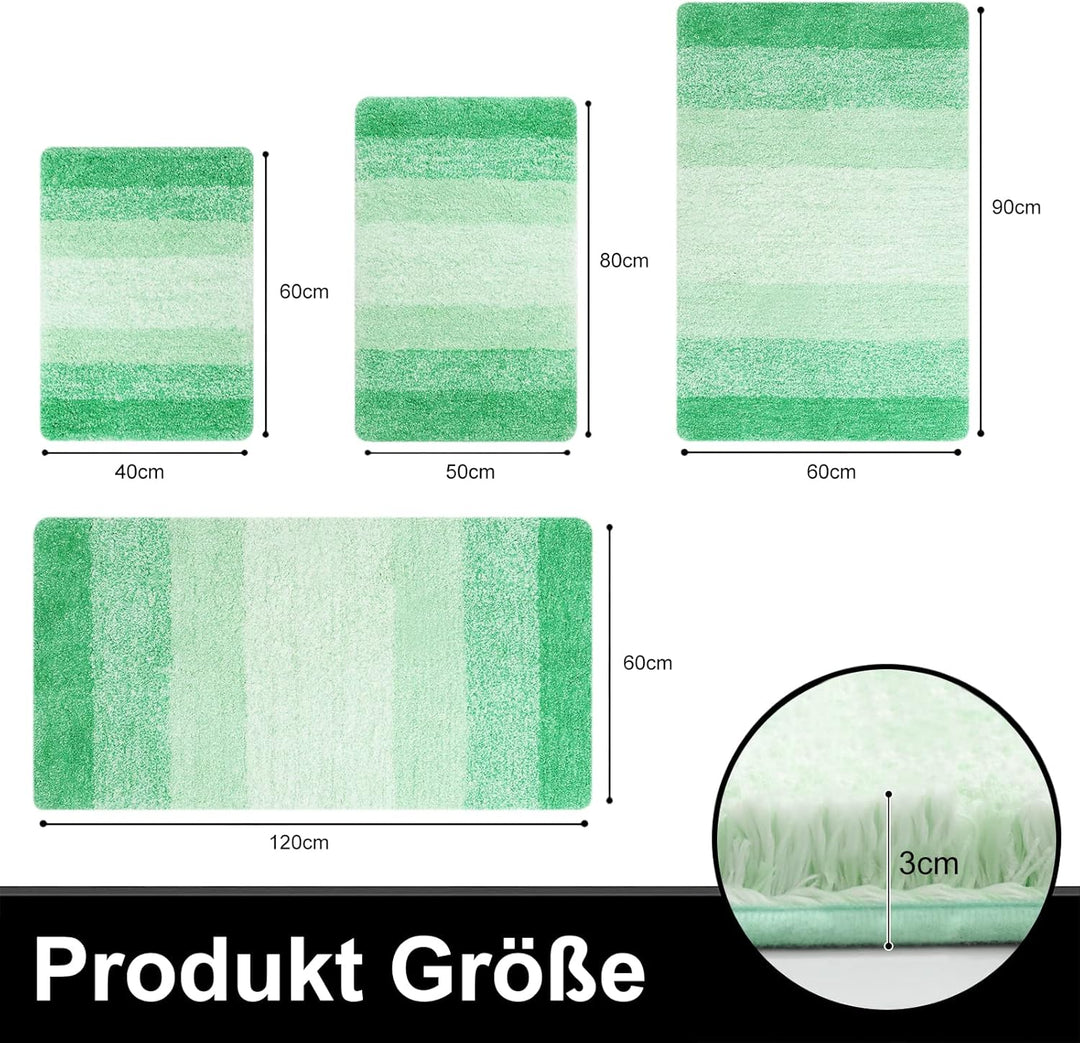 Homaxy Weich Badezimmerteppich 60x90 cm, rutschfest waschbar Badematte Flauschige Hochflor Badteppic