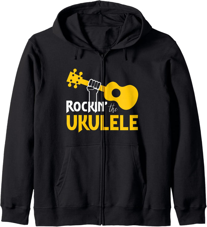 Rockin Ukulele Musikinstrument Akustik Gitarrist Uke Musik Kapuzenjacke
