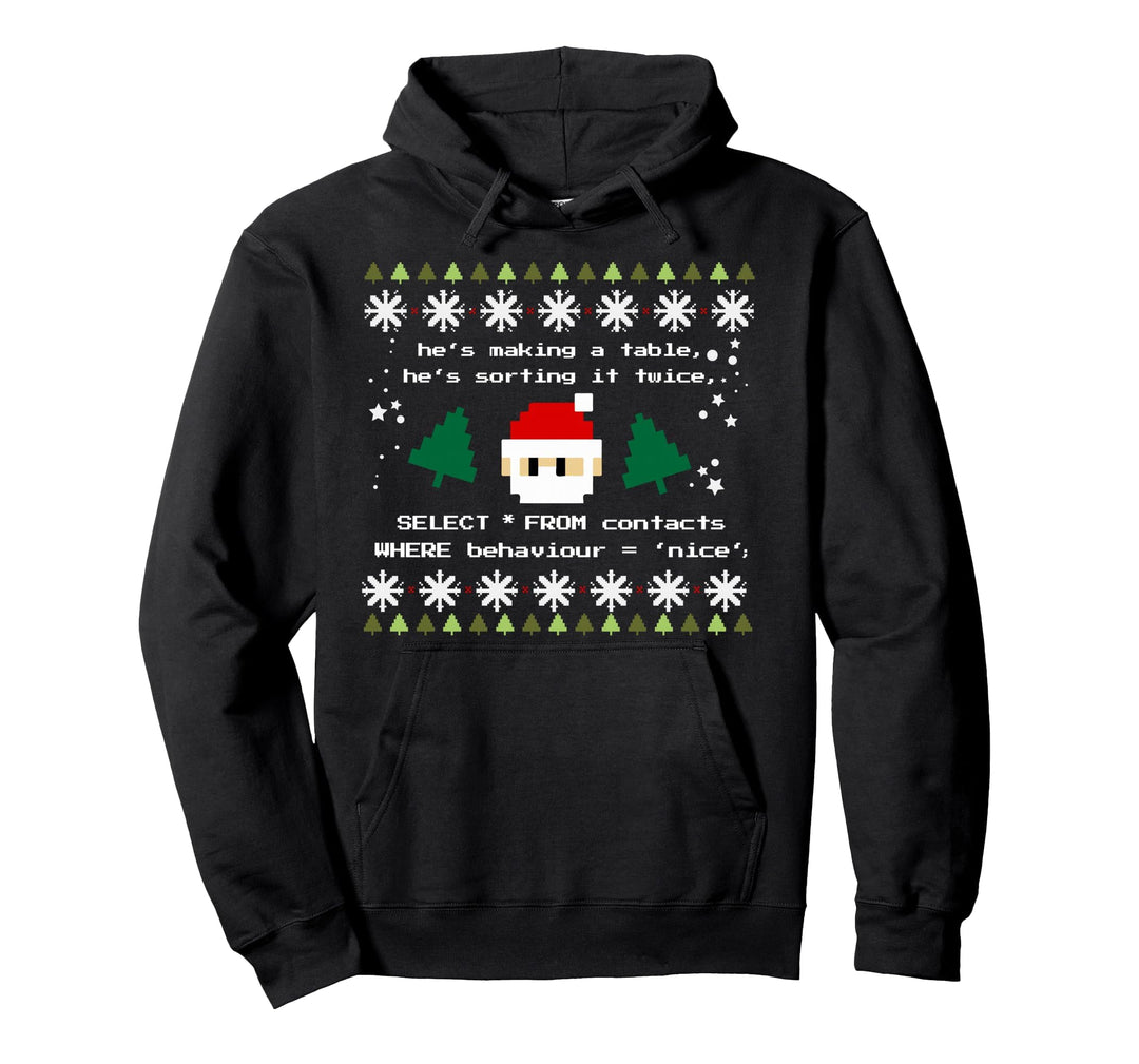 SQL Santa Claus Datenbank DB Clause Informatik Programmierer Pullover Hoodie