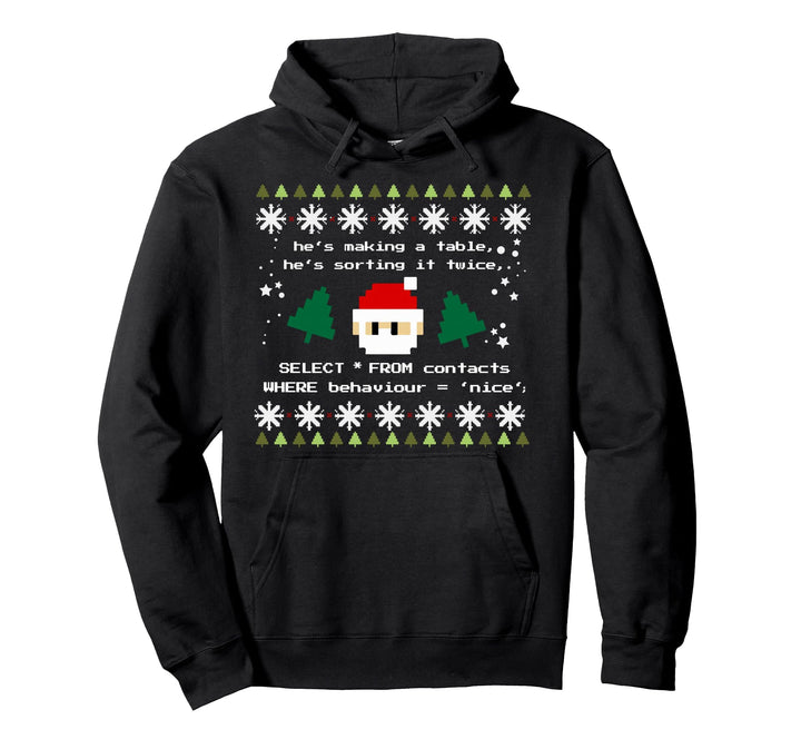 SQL Santa Claus Datenbank DB Clause Informatik Programmierer Pullover Hoodie