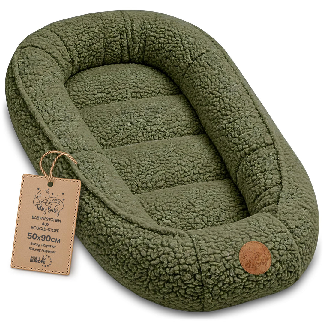 Babynest Nestchen Baby aus boucle - Babynestchen Neugeborene Nest für Kinder Bett und Babybett tragb
