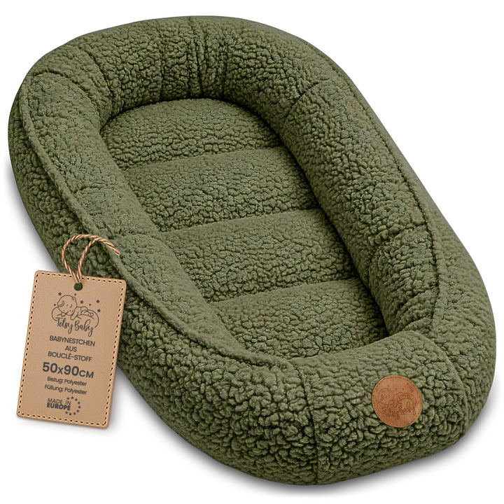 Babynest Nestchen Baby aus boucle - Babynestchen Neugeborene Nest für Kinder Bett und Babybett tragb