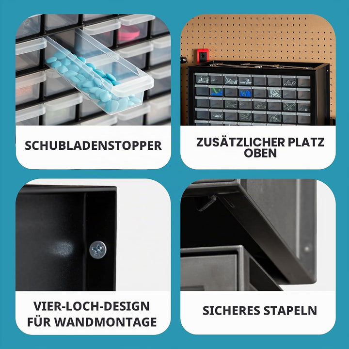 Iris USA, Inc. 64 Schubladen 64 Drawer schwarz, 64 Schubladen