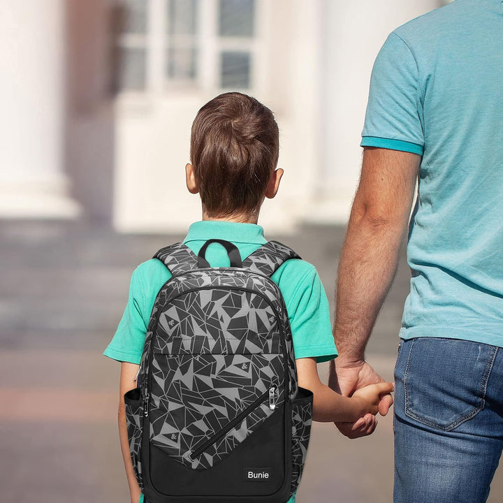 bunie Rucksack für Jungen Grosse Büchertasche Wasserdichte Schultasche Federmäppchen Umhängetasche S