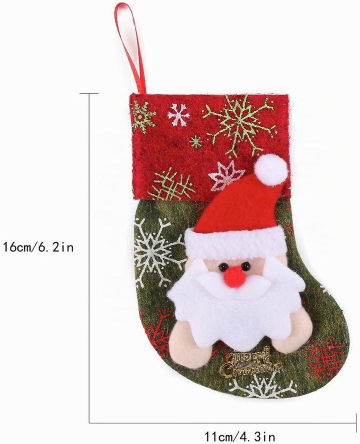 JOYIN 12 Stück Mini Weihnachtsstrumpf - 3D Nikolausstrumpf -Nikolausstiefel für Weihnachtsdekoration