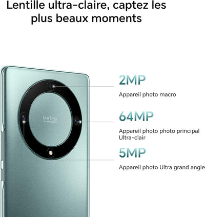 HONOR HONOR Magic5 Lite 5G Handy, Smartphone Akku 5100mAh, AMOLED gebogener Bildschirm 120Hz, dünn u