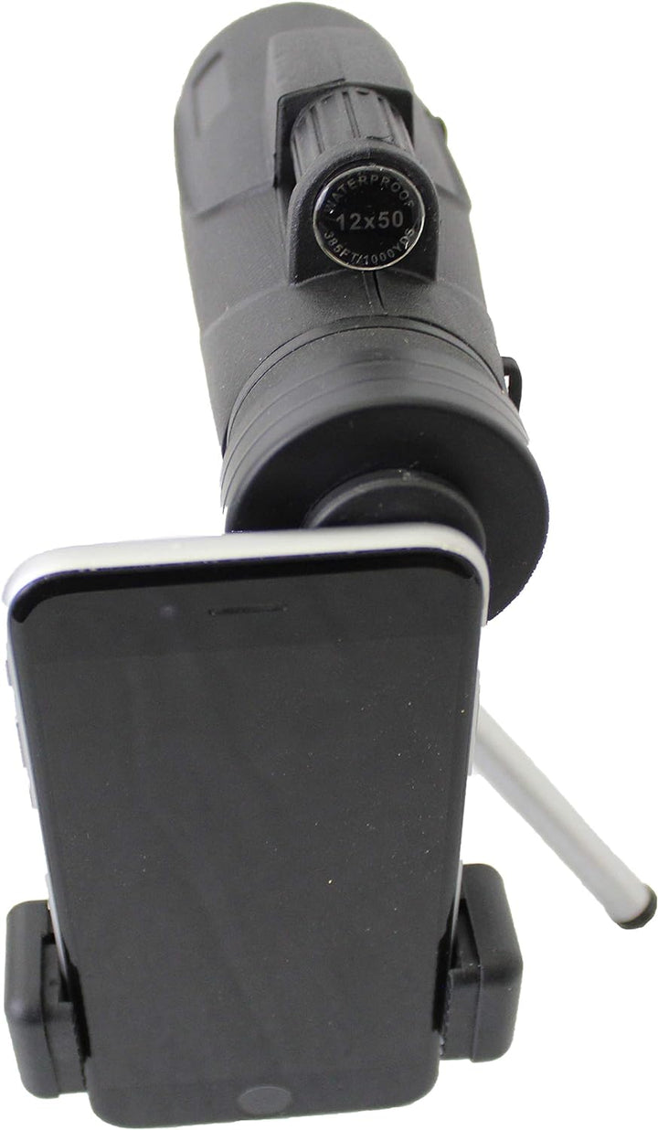 Antik 2000 Fernglas Wasserdicht 12x Vergrösserung für Handy Monokular 12x50 mit Telefonhalterung zur
