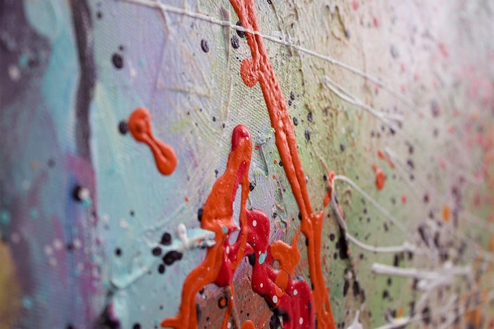 YS-Art Abstrakt Stil Acryl Gemälde auf Leinwand Heisser Sommer handgemalt Wandbilder Wohnzimmer mode