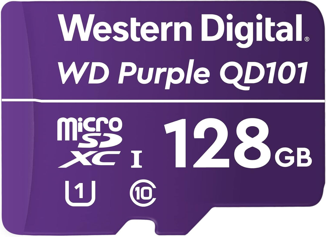 Western Digital WD Purple SC QD101 128GB Smart Video Surveillance microSDXC Card, Ultra Endurance Up