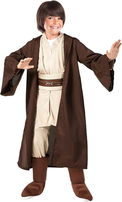 Applysu Kinder Jedi KostüM 4pcs Jedi Robe Ritter KostüM Kinder Halloween Cosplay Requisiten mit Kapu