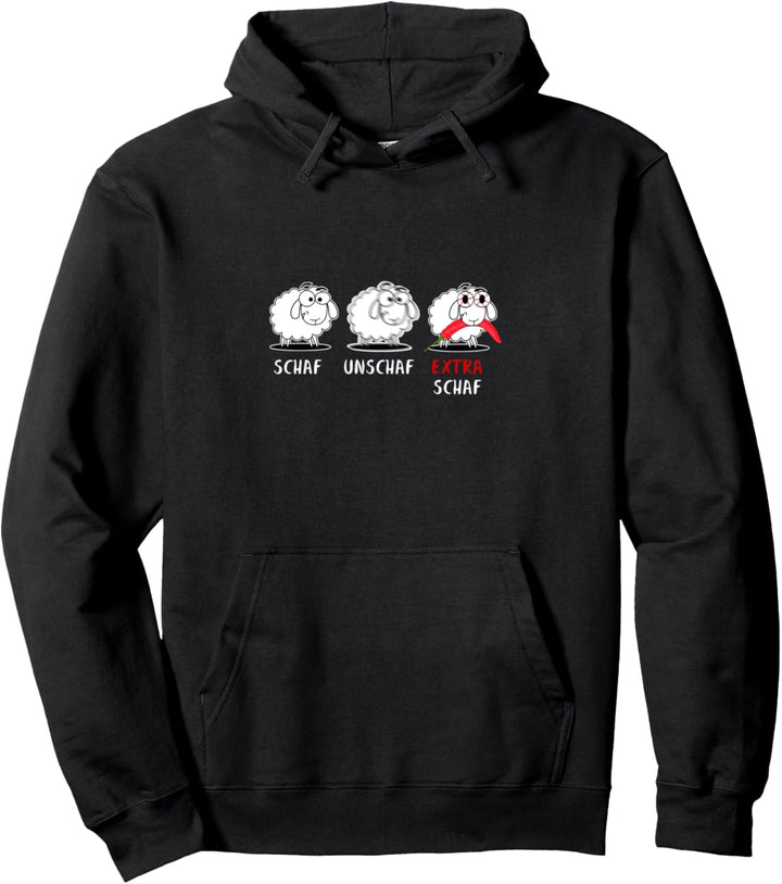 Schaf Unschaf Extra Schaf Chili Scharf Wortwitz Pullover Hoodie