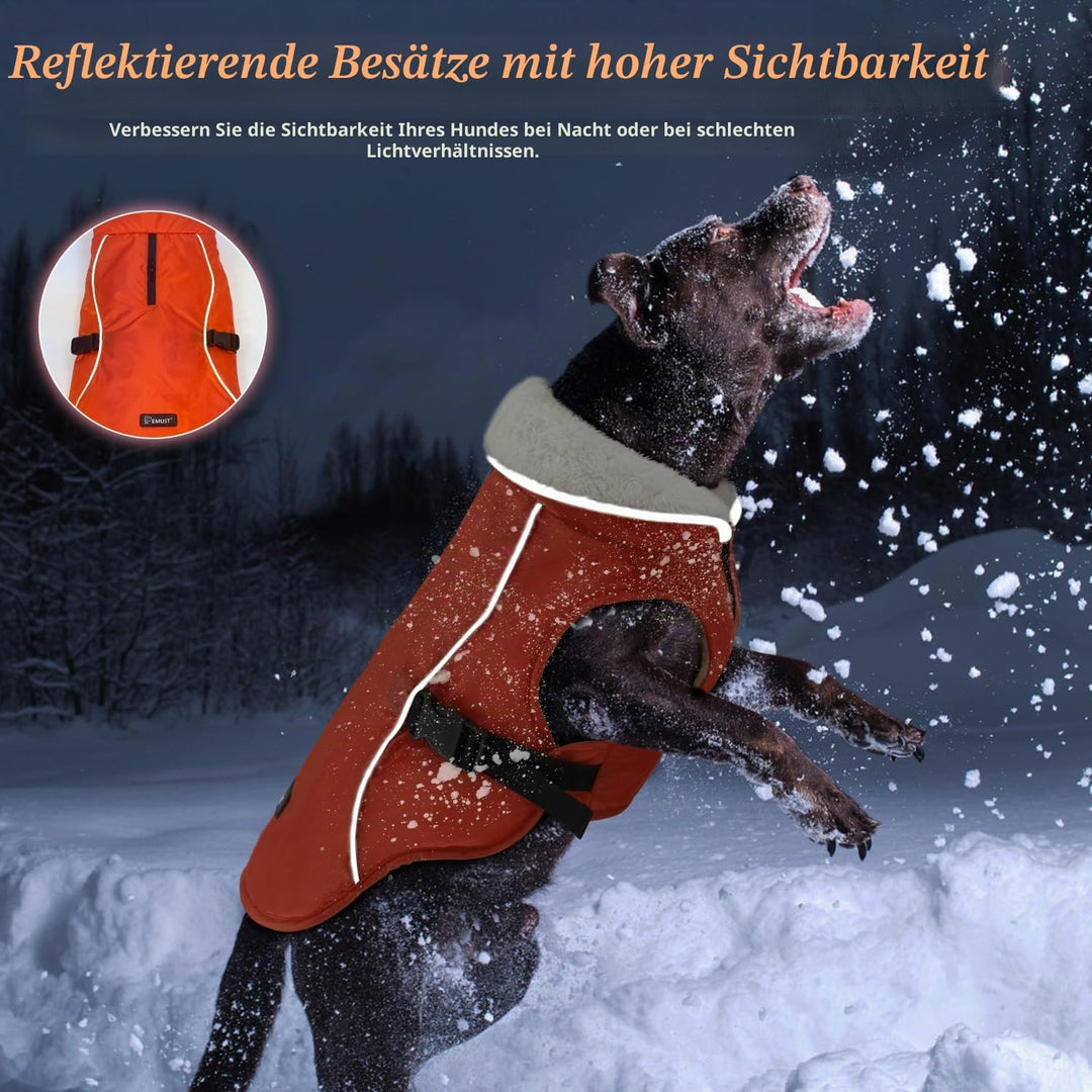 EMUST Winterhundemantel, wasserdicht, verstellbarer Hundemantel, für kleine/mittlere bis grosse Hund