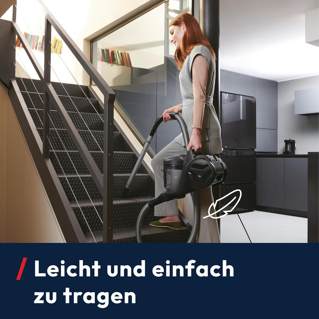 Hoover HP1 Staubsauger beutellos, leistungsstarker Bodenstaubsauger mit 2L-Behälter, EPA-Staubfilter