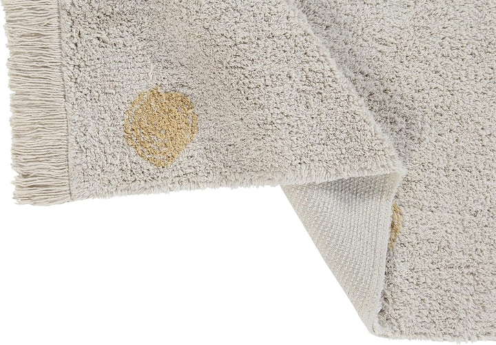 Lorena Canals Maschinenwaschbarer Teppich Hippy Dots Natural - Honey 100% natürliche Baumwolle Base: