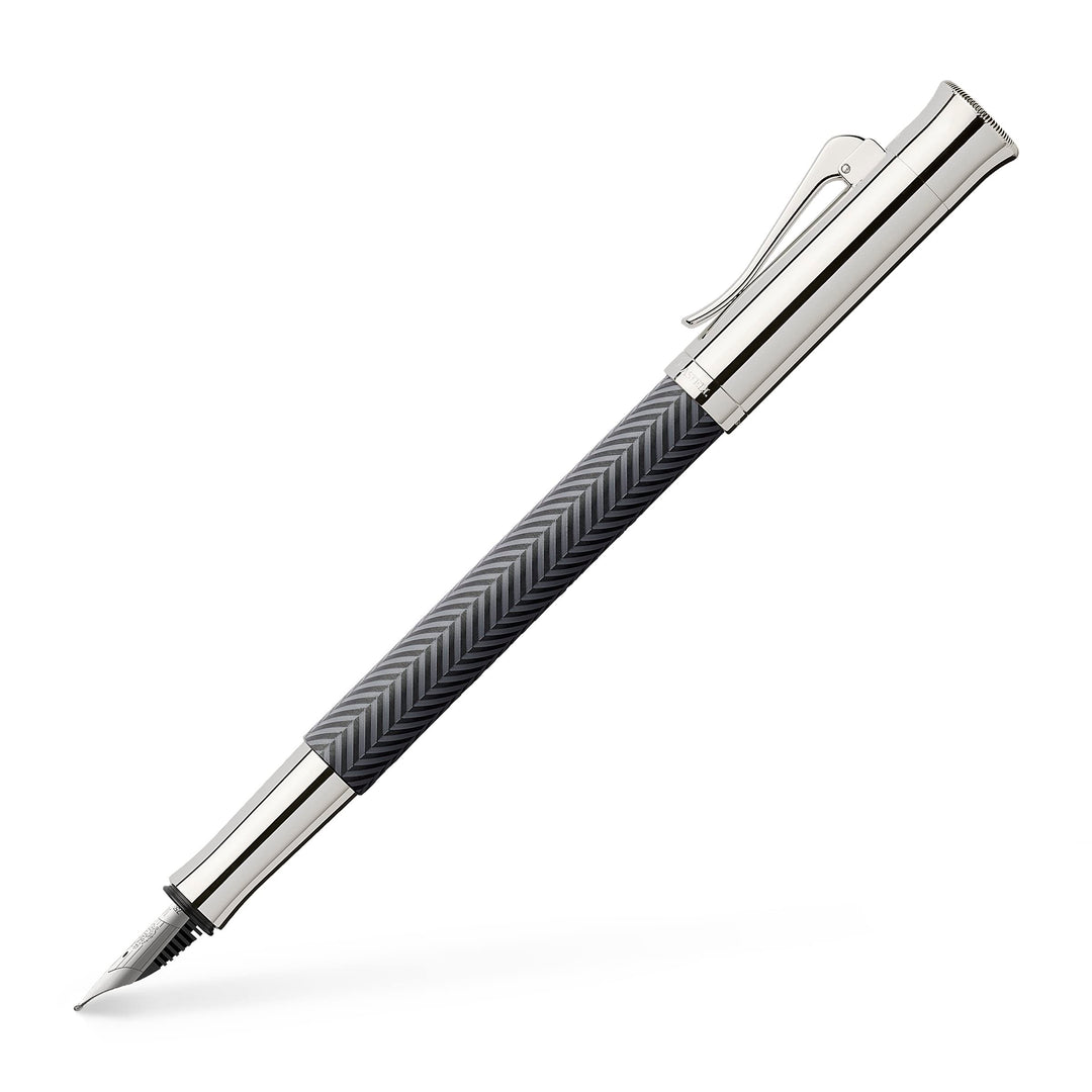 Graf von Faber-Castell 146701 - Füllfederhalter Guilloche Ciselé, Anthrazit, Federbreite F, 1 Stück