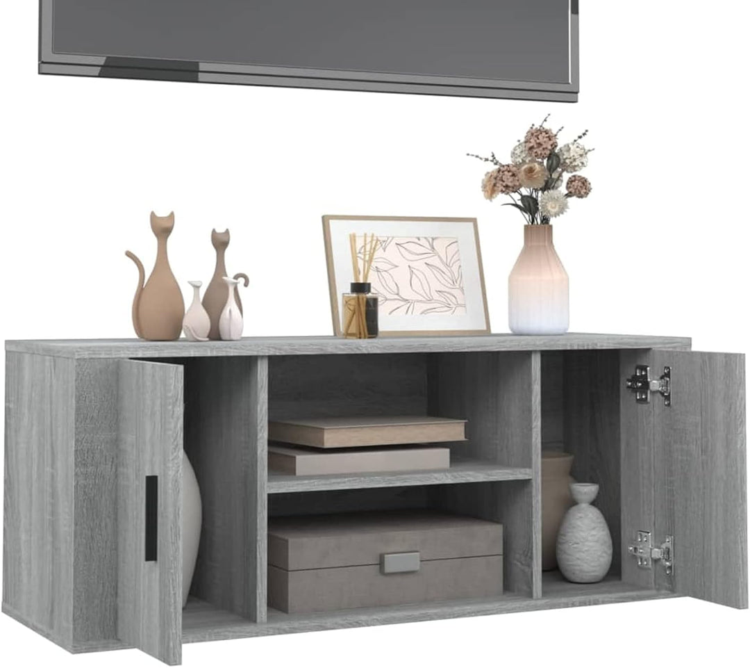 Tidyard TV Schrank mit 4 Fächer Lowboard TV Möbel Fernsehschrank Fernsehtisch TV Board Fernsehmöbel