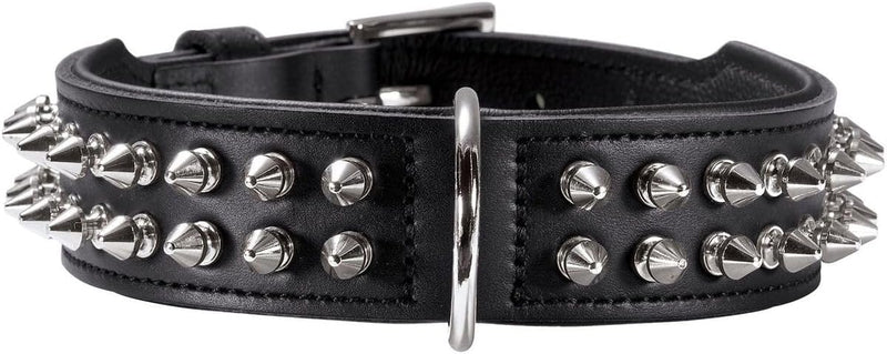 HUNTER RAMBO Hundehalsband, Leder, rockiger Nietenbesatz, 60 (M-L), schwarz schwarz 60 (M-L), schwar