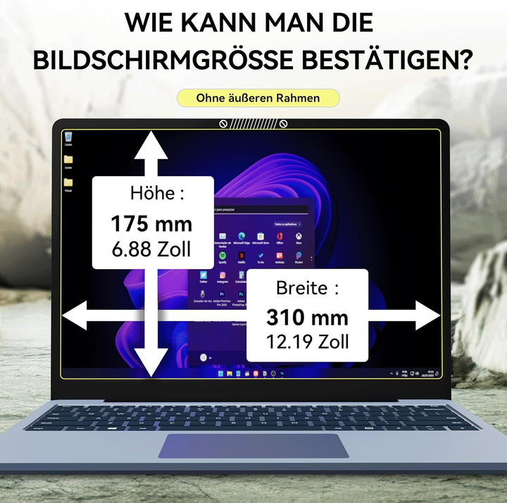 Blickschutzfilter für Laptop 14 Zoll 16:9 Sichtschutz,Blickschutzfolie Anti Blaulicht Blendschutz, A