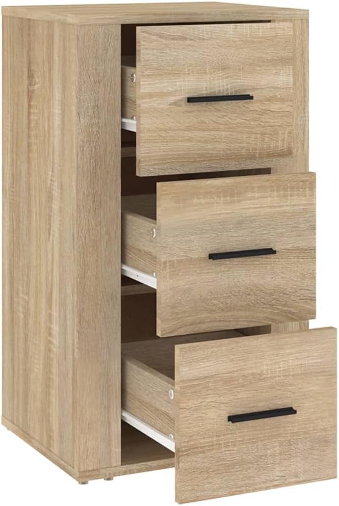 FIRBNUS Bücherschranks 40x33x70 cm Seitenschrank mit 3 Schubladen Beistellschrank Schubladenschrank