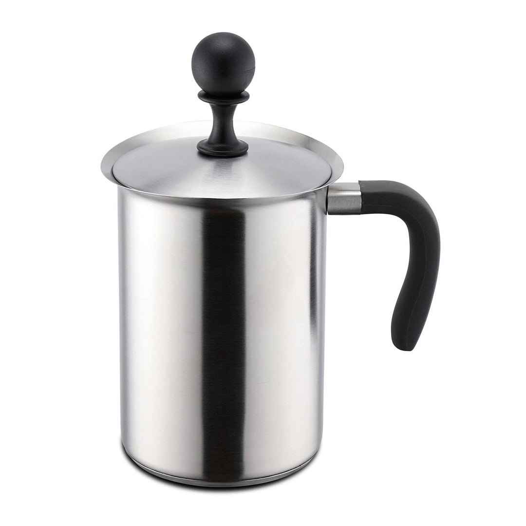WEITZ Milchaufschäumer manuell, 1000ml Aufschäumbecher mit Kapselboden, induktionsgeeignet, 1,0ltr.
