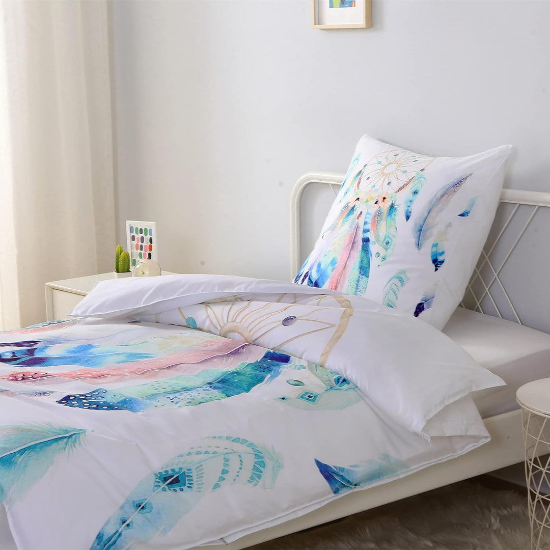 MUSOLEI Traumfänger Bettwäsche 135x200 Mädchen Mikrofaser-Polyester 3D Druck Traumfänger Bettbezug 1