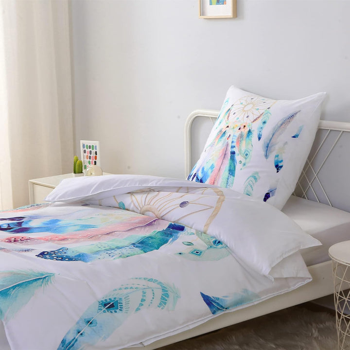 MUSOLEI Traumfänger Bettwäsche 135x200 Mädchen Mikrofaser-Polyester 3D Druck Traumfänger Bettbezug 1