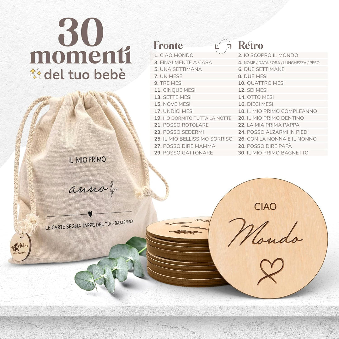 Mikito Italian Meilensteinkarten Baby