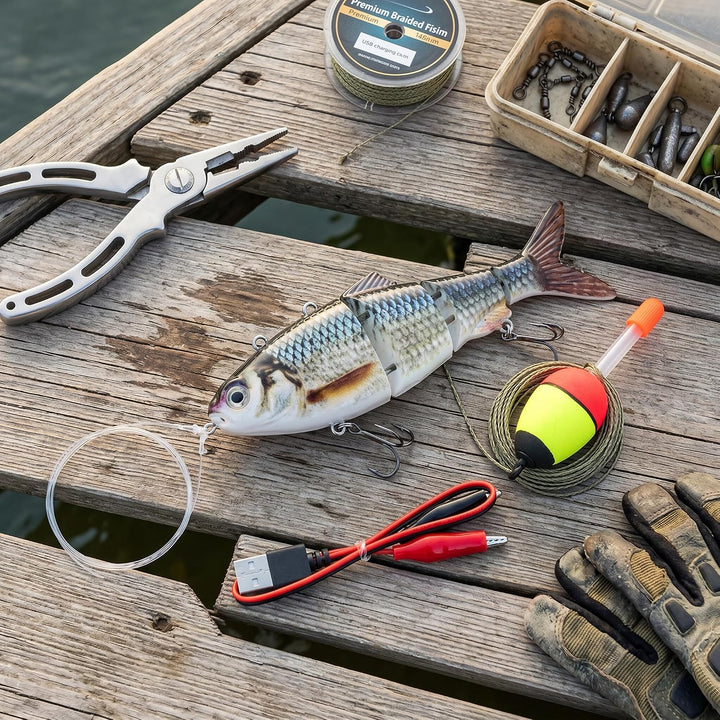 RiToEasysports Roboter-Schwimmköder, Roboter-Schwimmköder, Wiederaufladbarer Elektrischer Fischköder