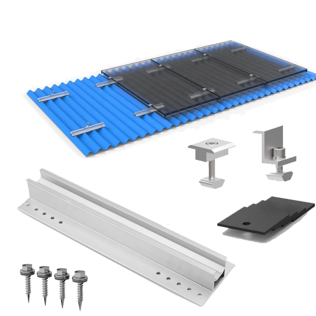 Solarmodul Halterung, Solarpanel Alu Befestigungssystem Trapezblech Photovoltaik Befestigungsschiene