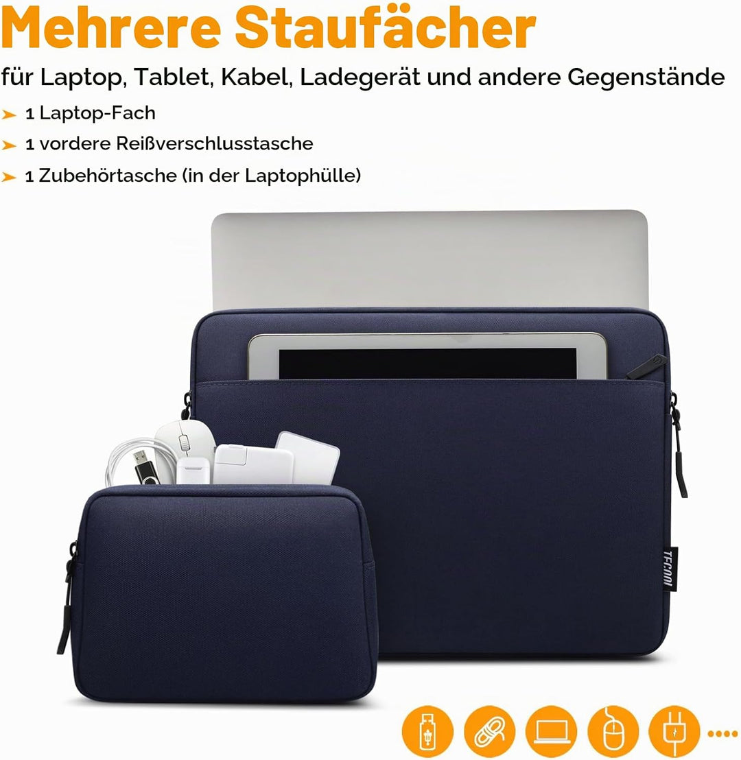 TECOOL 14 Zoll Laptoptasche Hülle für 14 Zoll Acer Asus Dell Lenovo Thinkpad Ideapad HP Notebook Chr