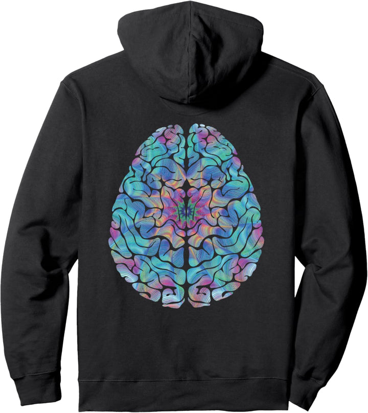 Human Anatomy Brain Psychedelic Gift Trippy Surreal Colorful Pullover Hoodie