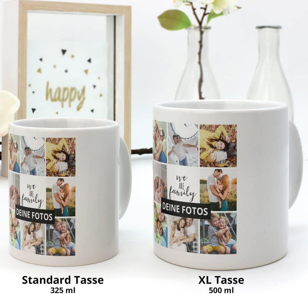 XL Tasse 'Collage' - Personalisierte Fototasse mit eigenem Foto und Text - Grosse Tasse selbst gesta