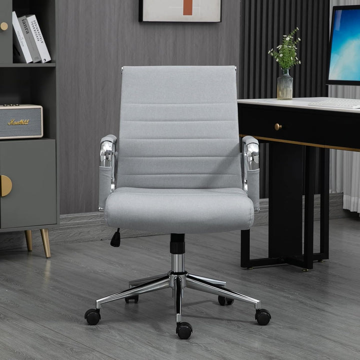 SVITA Office Comfort Bürostuhl Schreibtischstuhl Drehstuhl Chefsessel Stoffbezug Hellgrau Hellgrau S
