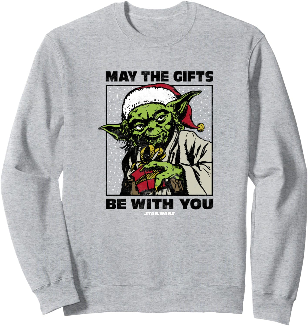 Star Wars Christmas Yoda Boxed Presents Be With You Sweatshirt