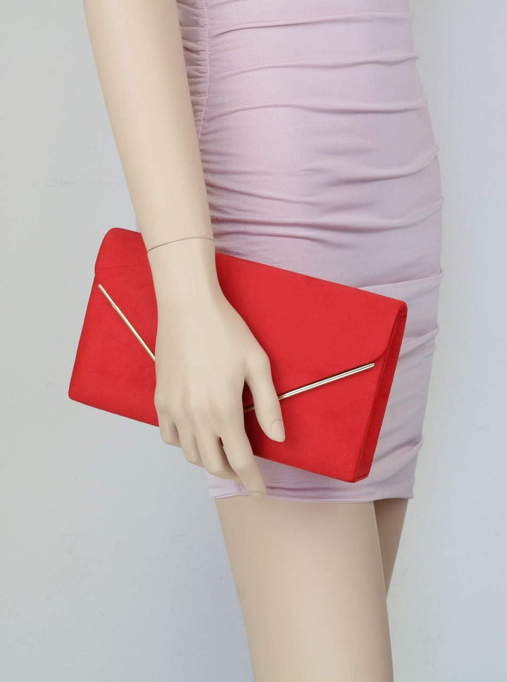 Girly Handbags Clutch mit Wildlederrahmen Blaugrün, Blaugrün