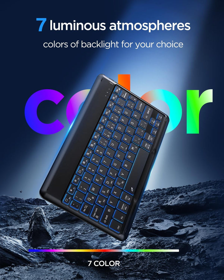 EasyAcc Bluetooth-Tastatur, Kabellose Bluetooth-Tastatur kompatibel mit Windows/Android/iOS, Tastatu