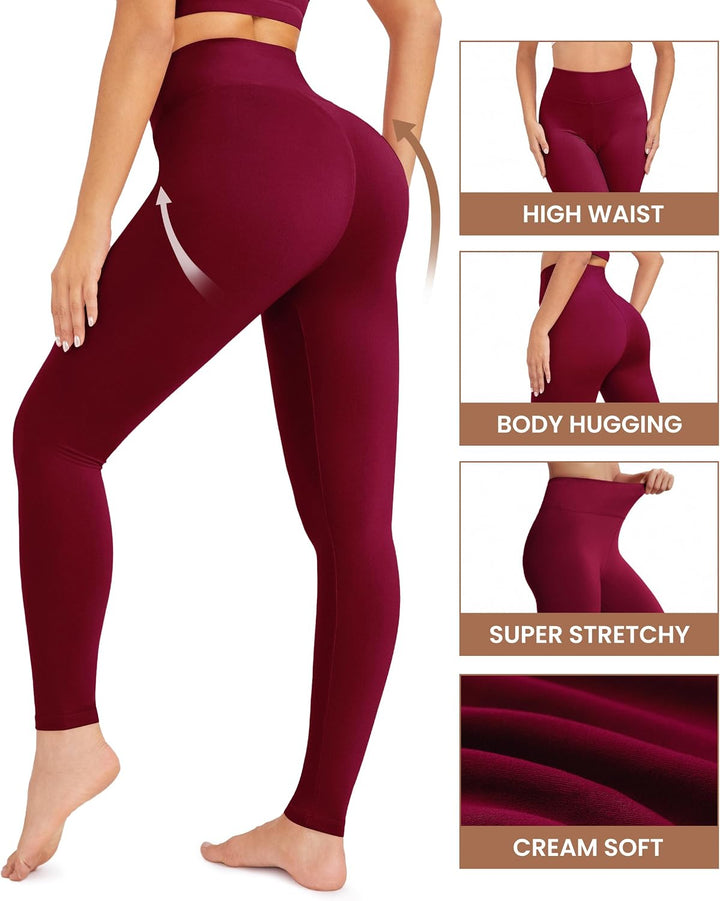 VALANDY Damen Weich Hosen-Set S-M 5 Packungen – 2 X Schwarz, Braun, Marineblau, Burgunderrot, S-M 5